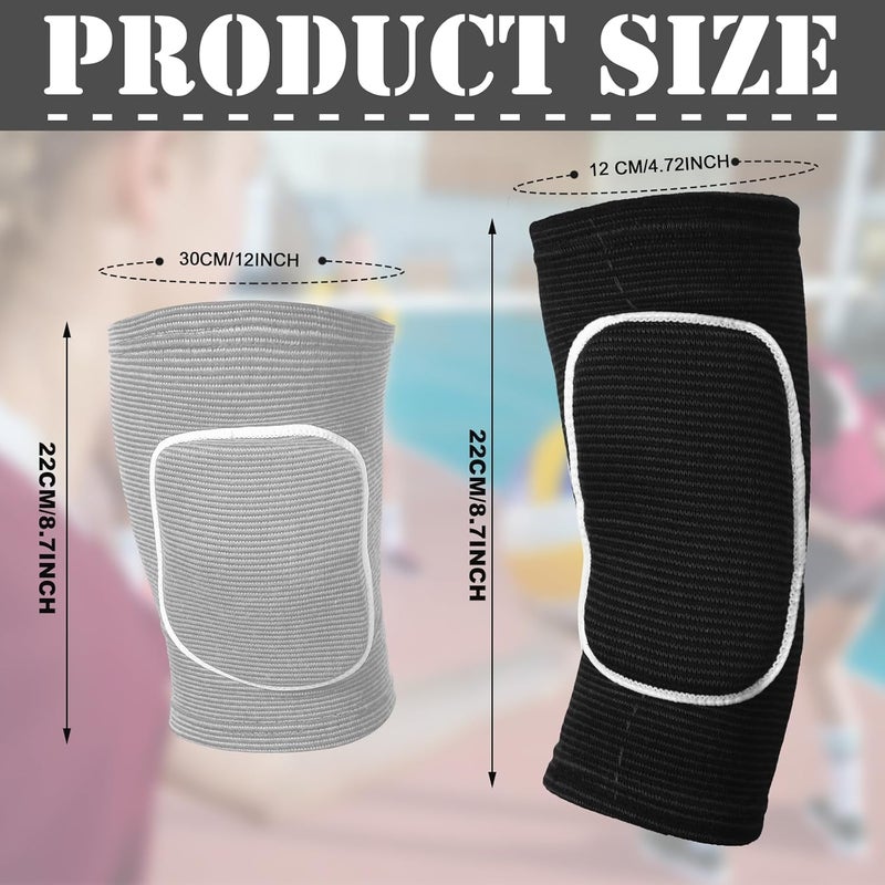 Sosation 2 Set Volleyball Elbow Pads and Knee Arm Sleeves with Protection Pad Volleyball Essentials Accessories with High Protection for Youth Teen Training Hitting Passing(Black Gray) - Image 2